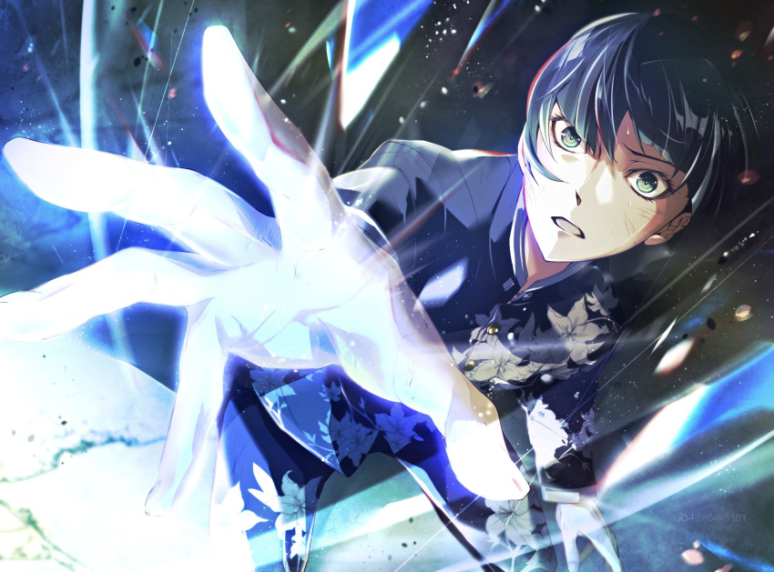 1boy, androgynous, bangs, black_hair, bowl_cut, eyelashes, highres, kiriko_(42g8ak3107)