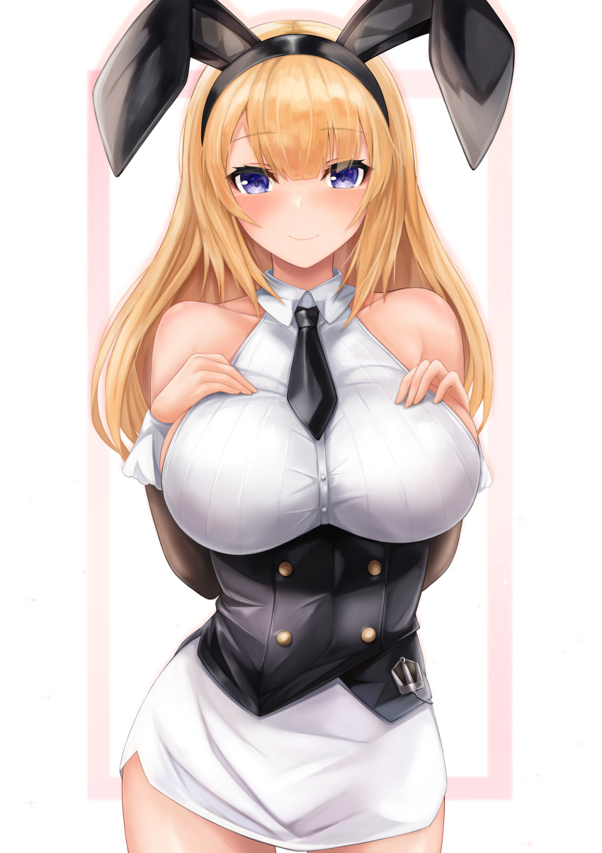 1girl, absurdres, animal_ears, armpit_crease, astoria_(azur_lane), astoria_(black_bunny_carnival)_(azur_lane), azur_lane, bangs