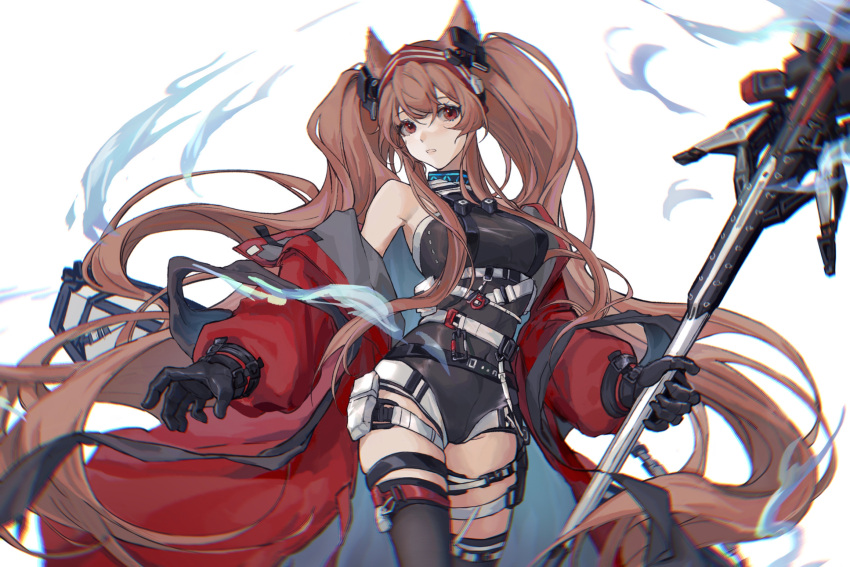 1girl, angelina_(arknights), angelina_(distinguished_visitor)_(arknights), animal_ears, arknights, bangs, bare_shoulders, belt