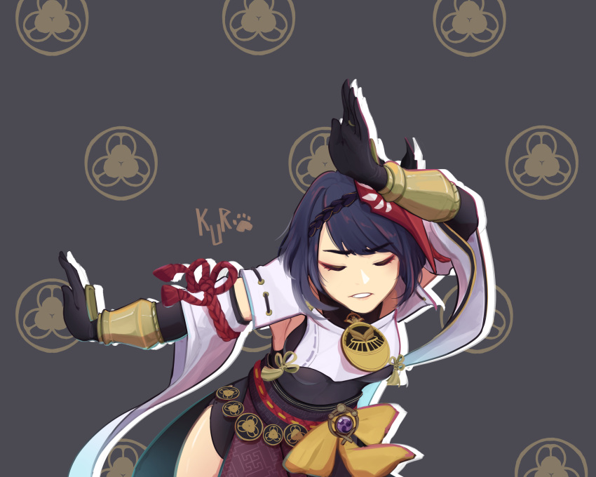 1girl, absurdres, bangs, black_gloves, black_hair, black_shirt, bow, breasts