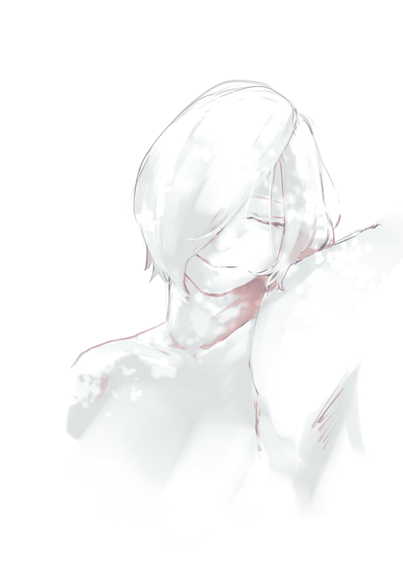 1girl, alternate_hair_color, bangs, closed_eyes, closed_mouth, collarbone, commentary_request, facing_viewer