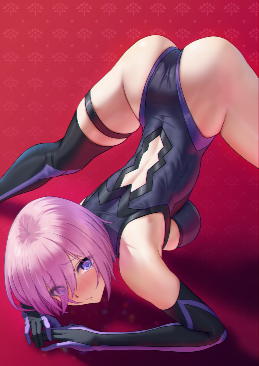 1girl, arm_rest, ass, black_leotard, breasts, fate/grand_order, fate_(series), flexible