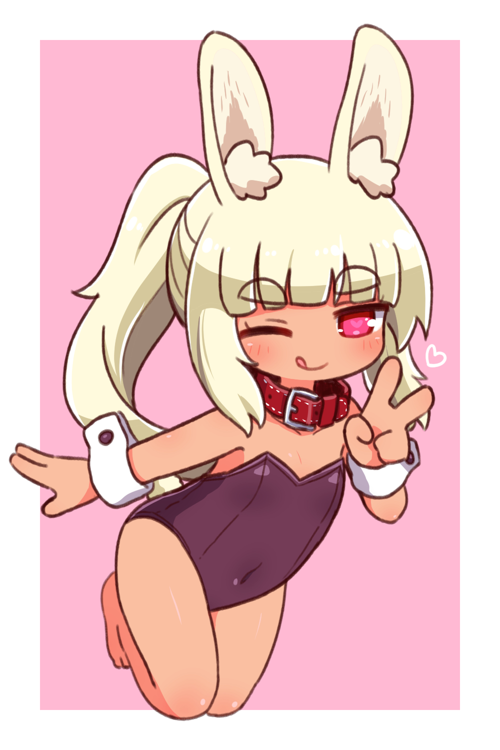 1girl, :p, animal_ear_fluff, animal_ears, bangs, bare_shoulders, black_leotard, blonde_hair