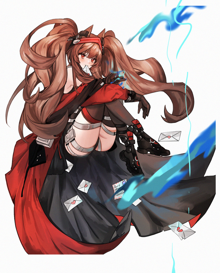 1girl, angelina_(arknights), angelina_(distinguished_visitor)_(arknights), animal_ears, arknights, black_footwear, black_gloves, black_legwear