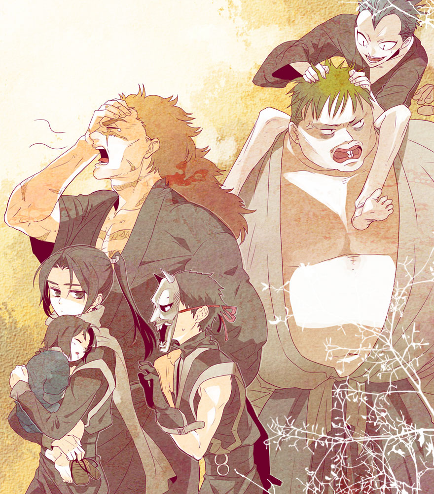 bad_id, beshimi, branch, child, hannya_(rurouni_kenshin), hyottoko, hyottoko_(rurouni_kenshin), makimachi_misao