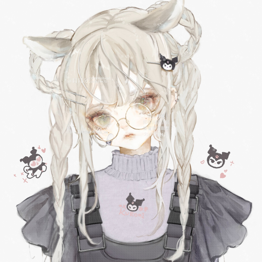 1girl, absurdres, animal_ears, artist_name, bandaid, bandaid_on_cheek, bandaid_on_face, bangs