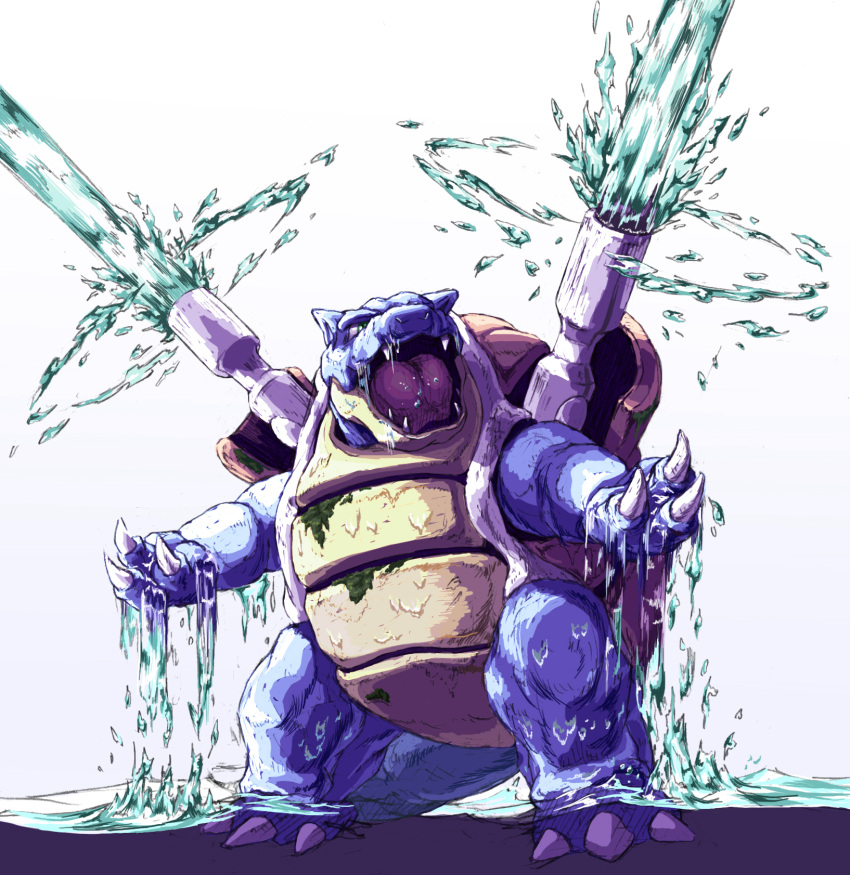 highres, hydro_pump, mushina_suzume, no_humans, pokemon, pokemon_(creature), simple_background, solo