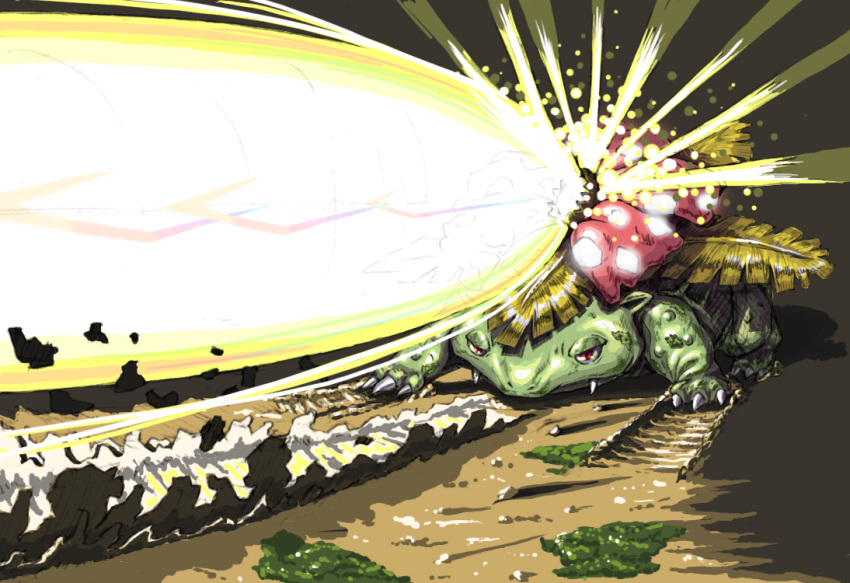 attack, light, mushina_suzume, no_humans, pokemon, pokemon_(creature), solar_beam, solo