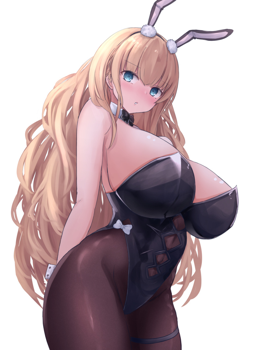1girl, animal_ears, azur_lane, bangs, blonde_hair, blue_eyes, blush, breasts