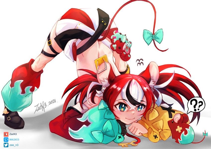 1girl, animal_ears, bangs, black_hair, blue_eyes, collar, eyebrows_visible_through_hair, flexible