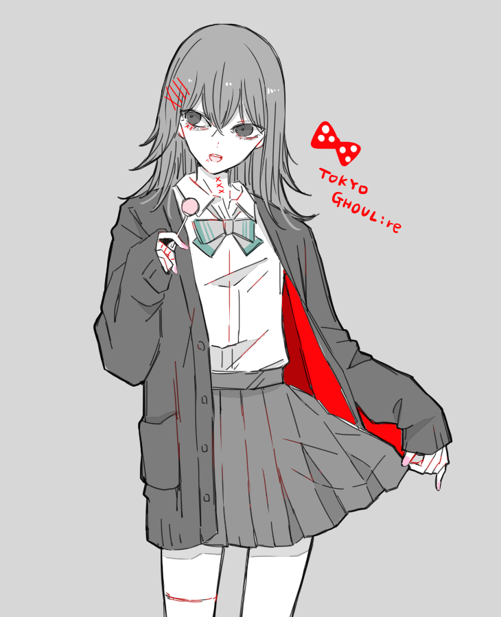 1boy, :d, alternate_hair_length, alternate_hairstyle, awara_kayu, bangs, bow, bowtie