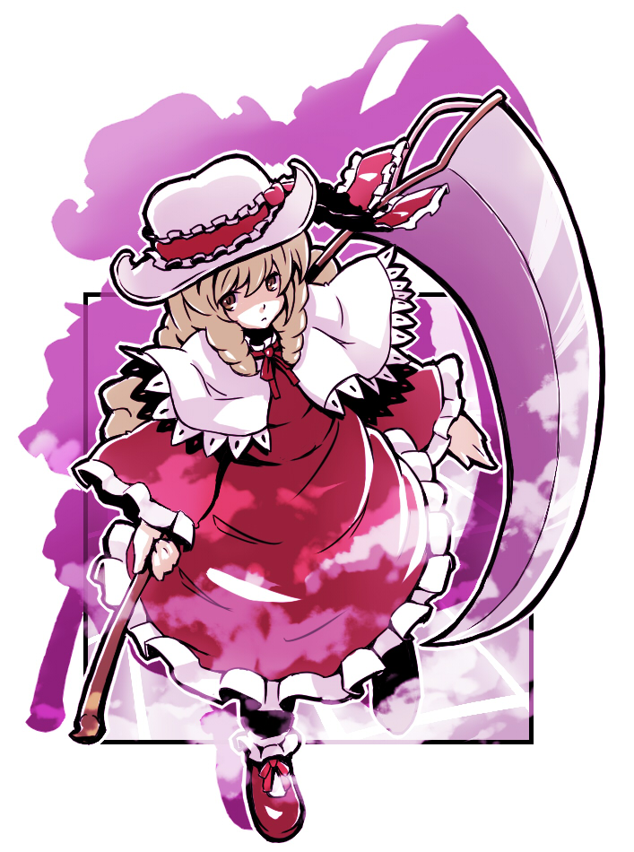 dress, elly, hat, scythe, solo, touhou, touhou_(pc-98), tsuttsu