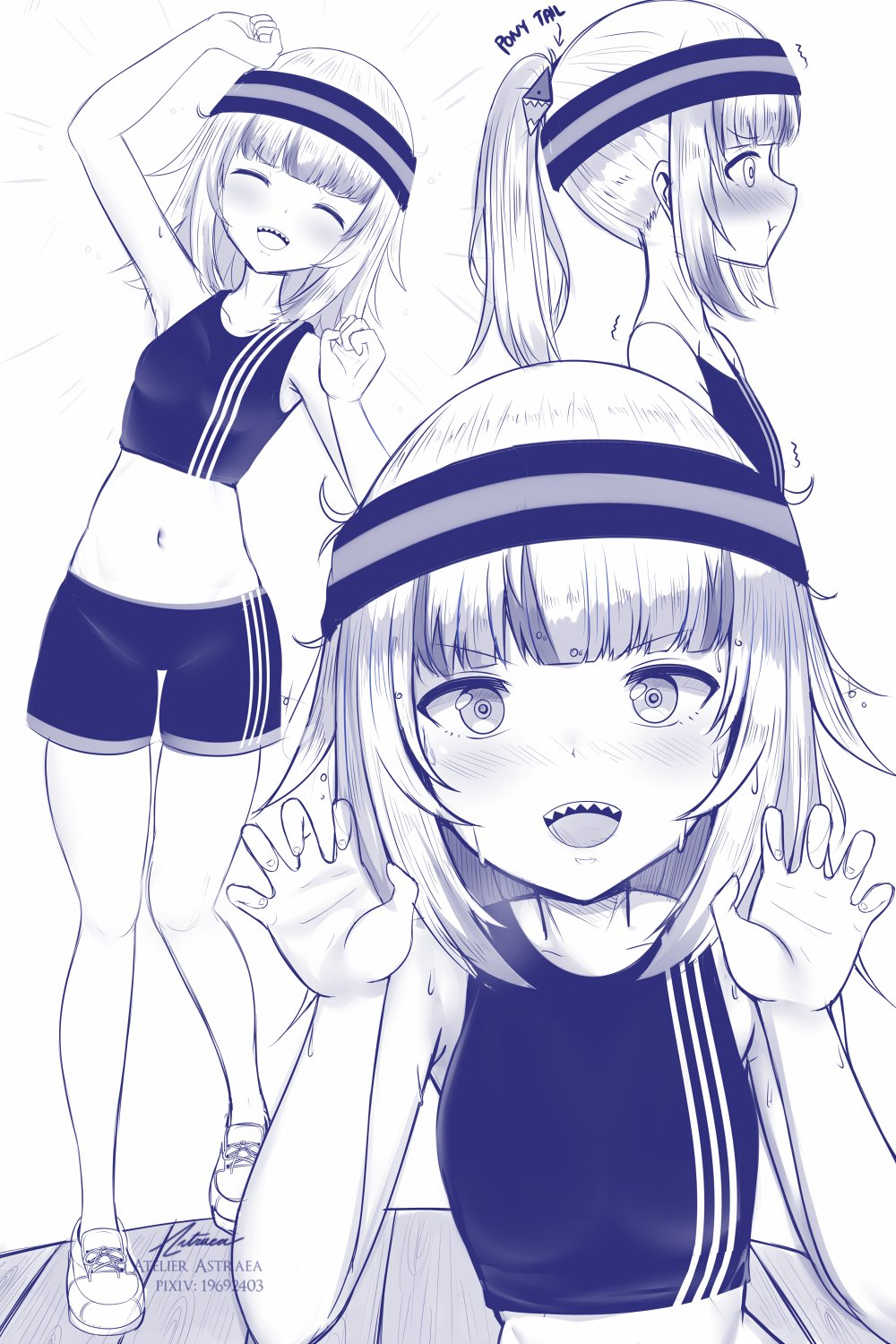 1girl, alternate_hairstyle, artist_name, astraea_(atelierastraea), blush, breasts, closed_eyes, commentary