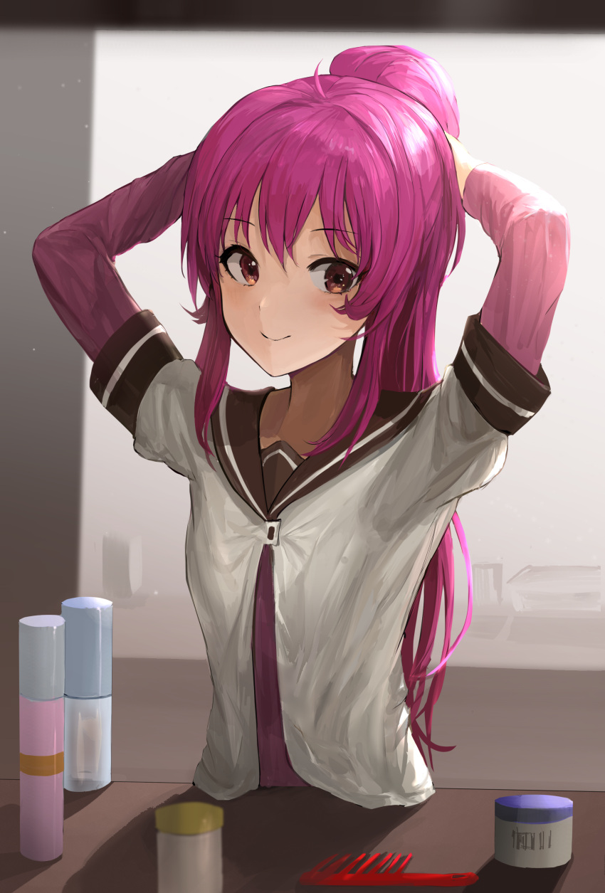1girl, absurdres, chan1moon, english_commentary, highres, layered_sleeves, long_hair, long_sleeves