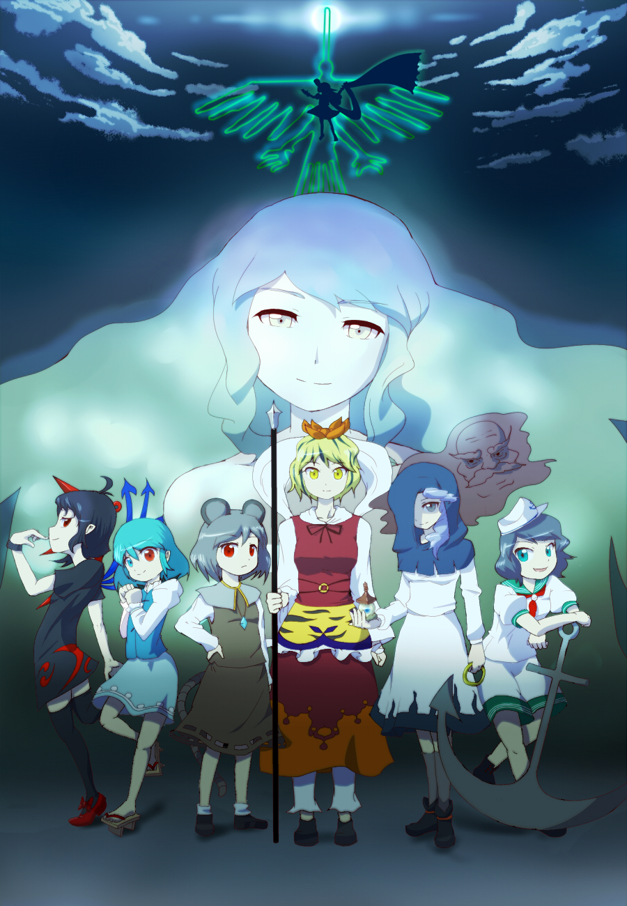 heterochromia, highres, hijiri_byakuren, hood, houjuu_nue, kumoi_ichirin, murasa_minamitsu, nazrin