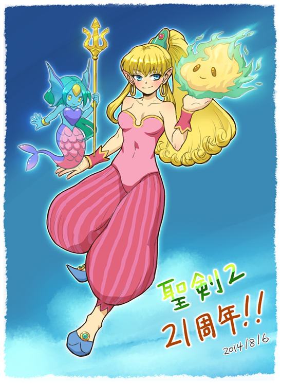 breasts, closed_mouth, dated, long_hair, looking_at_viewer, seiken_densetsu, smile, uboar