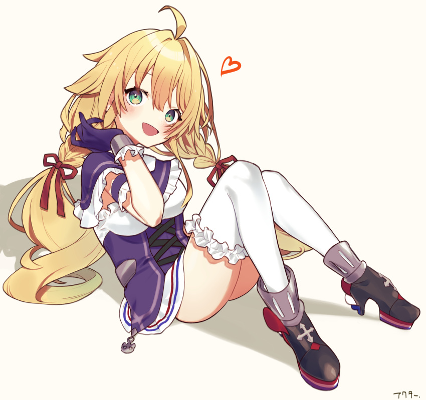 1girl, :d, ahoge, akutaa, ass, azur_lane, bangs, blonde_pubic_hair
