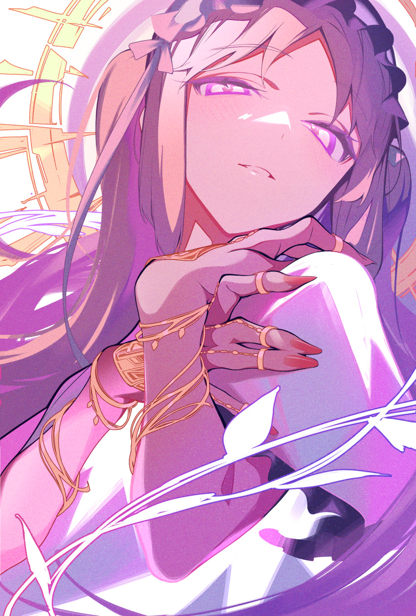 1girl, absurdres, bangs, bare_shoulders, blush, breasts, collarbone, dress
