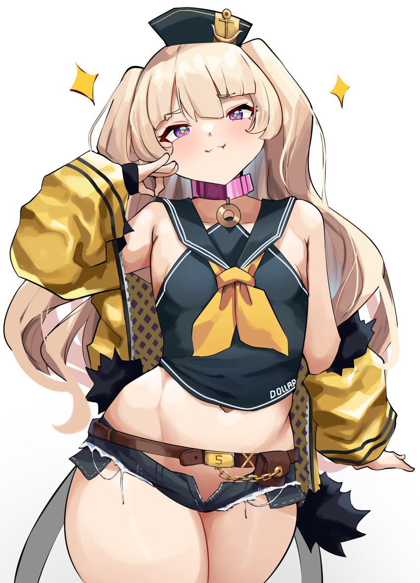 1girl, absurdres, anchor_symbol, azur_lane, bache_(azur_lane), bangs, belt, black_sailor_collar