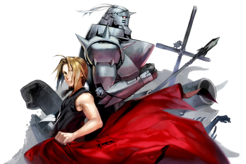 armor, blonde_hair, brothers, edward_elric, flamel_symbol, fullmetal_alchemist, highres, male