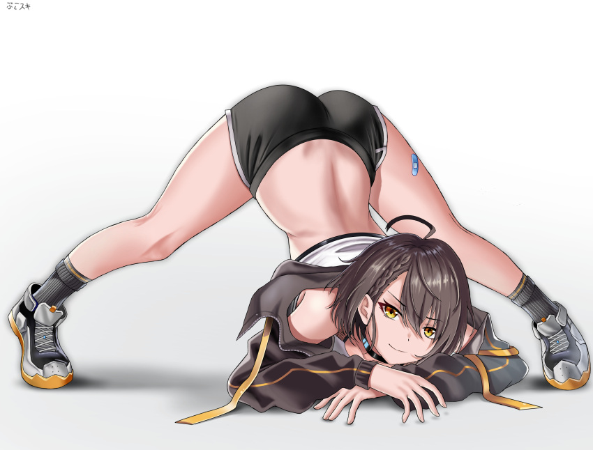1girl, ahoge, arm_rest, artist_name, ass, azur_lane, back, baltimore_(azur_lane)