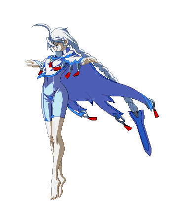 blazblue, gif, official, power_armor, silver_hair, v-13