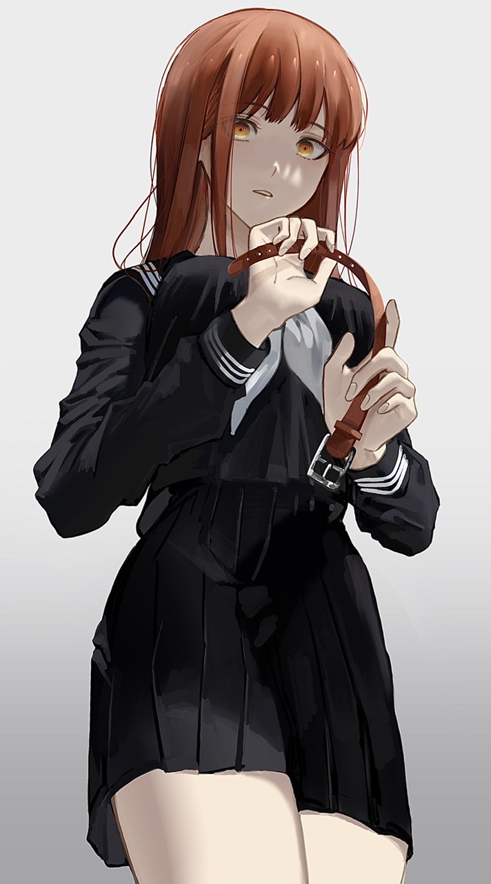 1girl, 2_blankk, bangs, black_blouse, black_serafuku, black_skirt, blouse, breasts