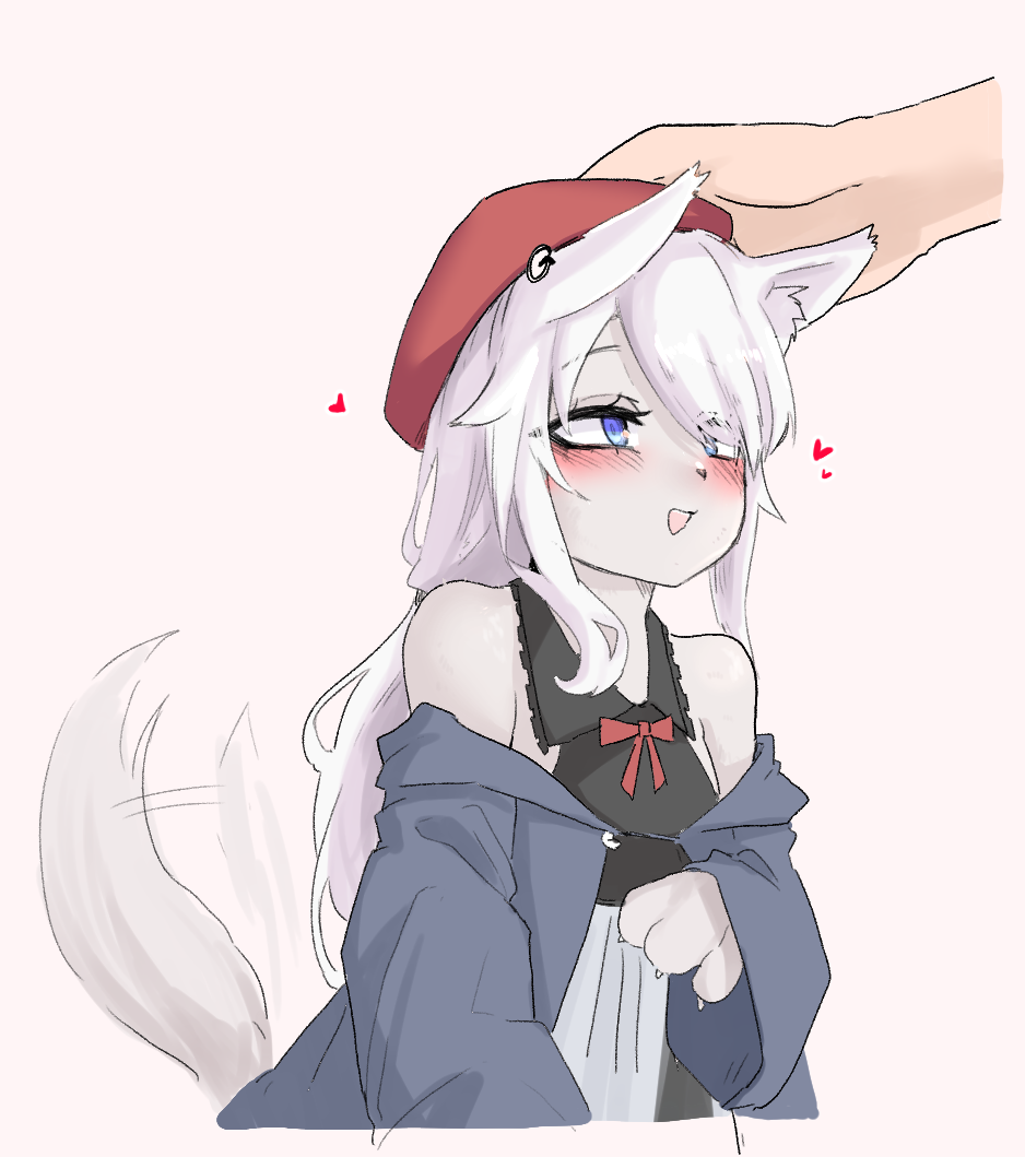 1girl, 2poet, 9a-91_(girls_frontline), animal_ear_fluff, animal_ears, bare_shoulders, blue_eyes, blue_jacket