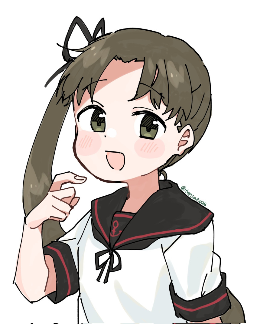 1girl, ayanami_(kancolle), black_sailor_collar, brown_eyes, brown_hair, highres, kantai_collection, long_hair