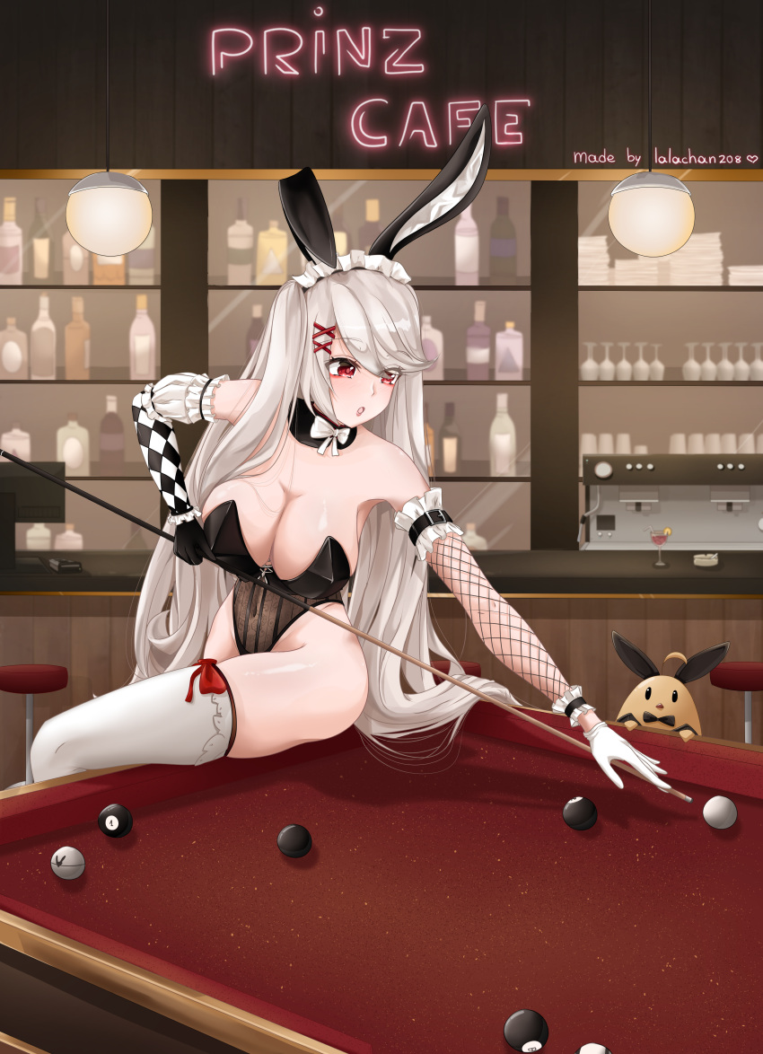 1girl, absurdres, animal_ears, artist_name, asymmetrical_gloves, asymmetrical_sleeves, azur_lane, bare_shoulders
