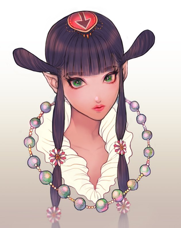 1girl, close-up, closed_mouth, face, green_eyes, hair_ornament, long_hair, looking_at_viewer