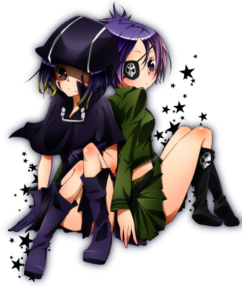 chrome_dokuro, eyepatch, highres, katekyo_hitman_reborn, katekyo_hitman_reborn!, mammon_(reborn), purple_hair, sakuragi_ren