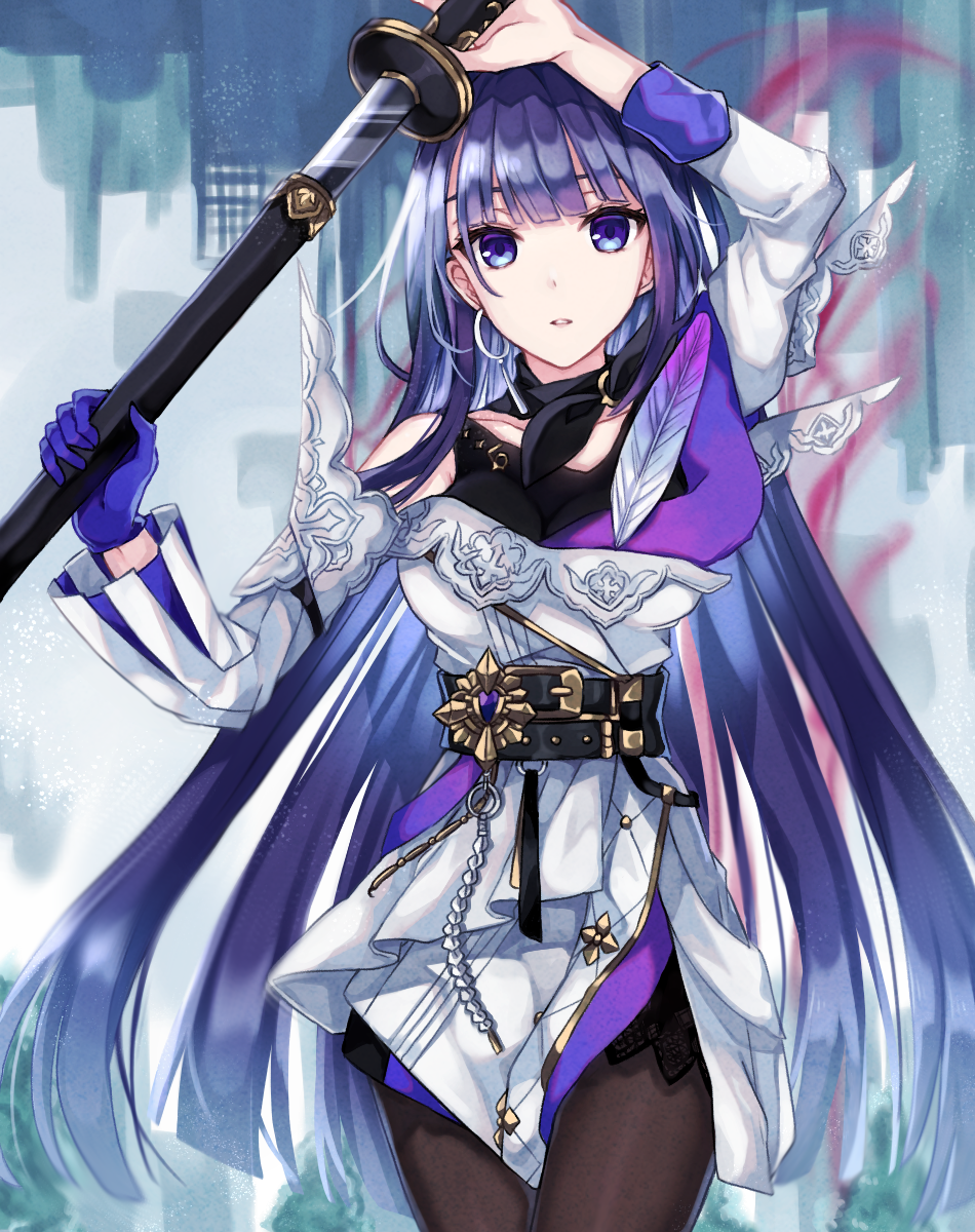 1girl, bangs, black_skirt, chabatake, drawing_sword, gloves, hair_between_eyes, highres