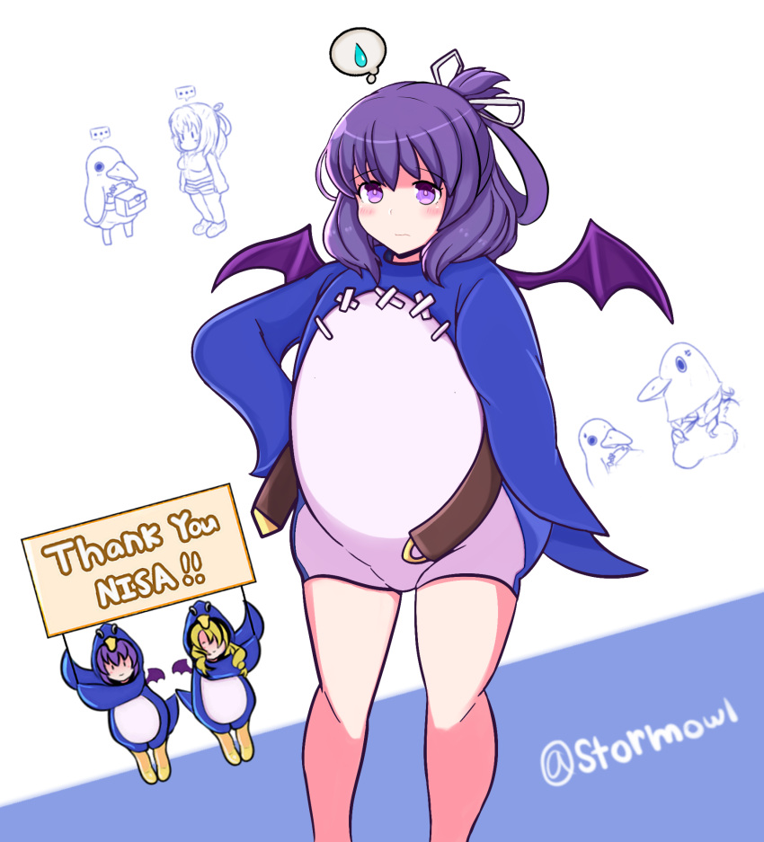 1girl, ao_no_kiseki, blush, cosplay, disgaea, eiyuu_densetsu, hajimari_no_kiseki, highres, makai_senki_disgaea, prinny, rixia_mao, stormowl0, zero_no_kiseki