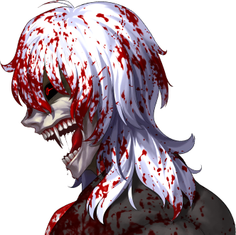 1boy, ahoge, black_sclera, blood, blood_in_hair, blood_on_clothes, blood_on_face, colored_sclera, fang, fangs, fangs_out, game_cg, grey_hair, horror_(theme), long_hair, lowres, medium_hair, official_art, open_mouth, portrait, red_eyes, silver_hair, solo, takeuchi_takashi, transparent_background, tsukihime, tsukihime_(remake), vampire, vlov_arkhangel, white_hair
