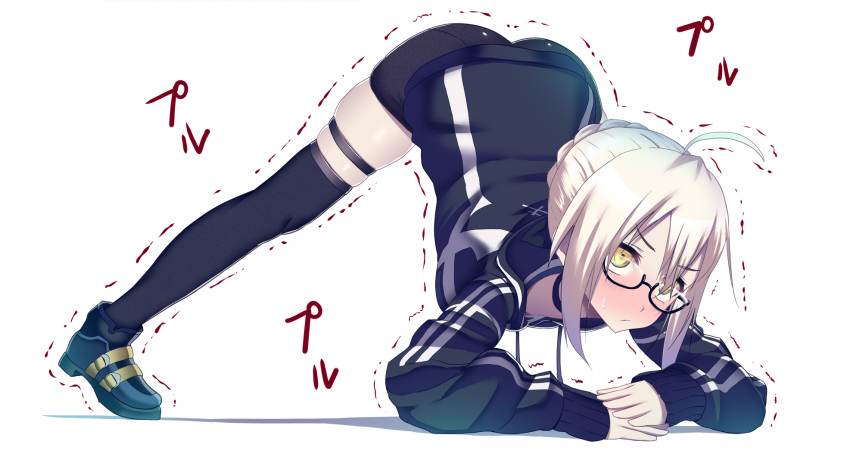 1girl, ahoge, artoria_pendragon_(fate), ashino_moto, ass, blonde_hair, fate/grand_order, fate_(series)
