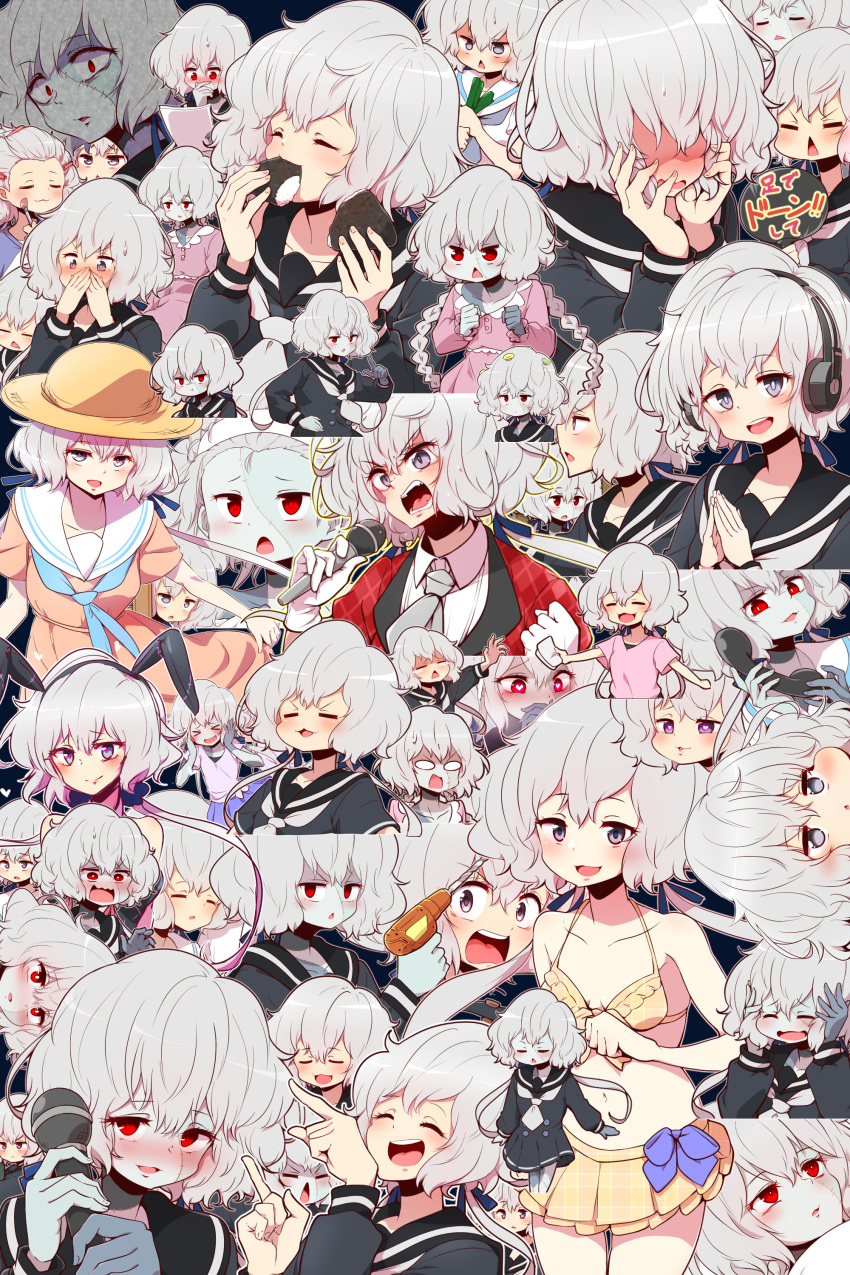 1girl, :<, :3, :d, absurdres, alternate_costume, angry, animal_ears