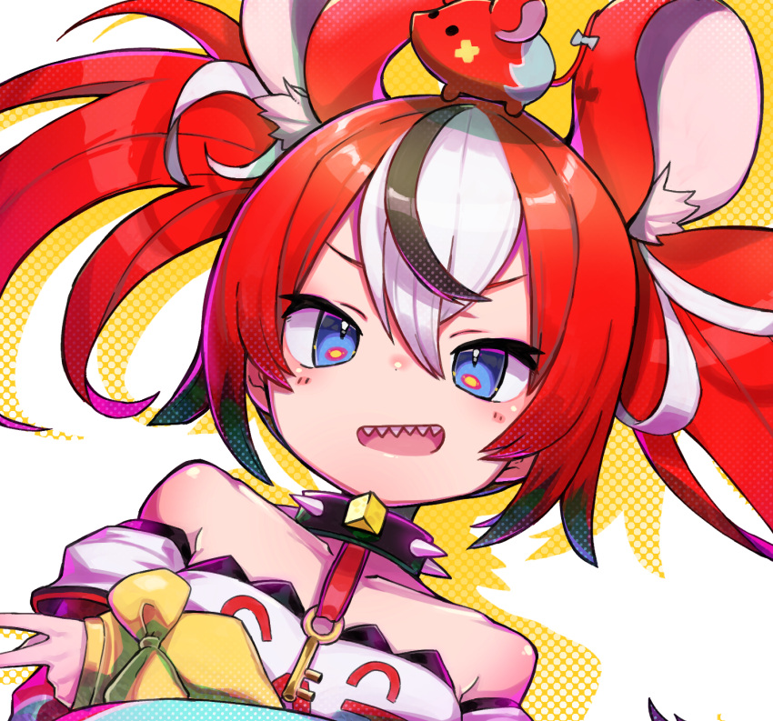 animal_ears, blue_eyes, bongnom, collar, hakos_baelz, highres, hololive, hololive_english