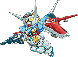 beam_rifle, chibi, clenched_hand, energy_gun, flying, g-self, gun, gundam
