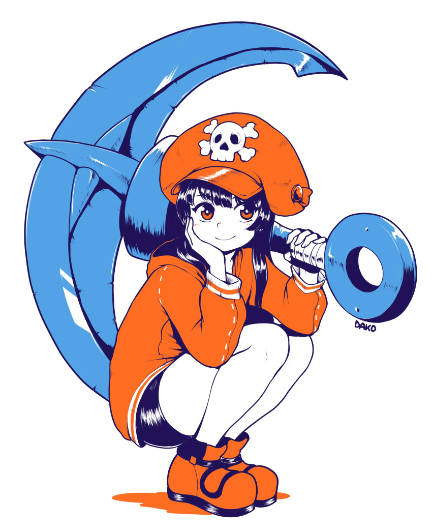 1girl, absurdres, anchor, artist_name, bangs, bike_shorts, black_shorts, cabbie_hat