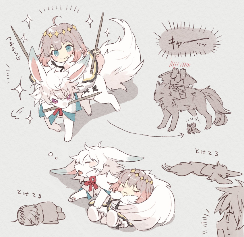 2boys, =3, ahoge, bangs, blush, blush_stickers, boots, chibi
