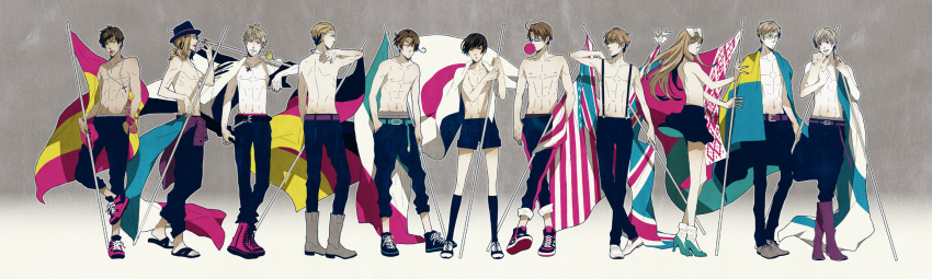 10girls, 1girl, america_(hetalia), animal, axis_powers_hetalia, bad_id, belarus_(hetalia), belt