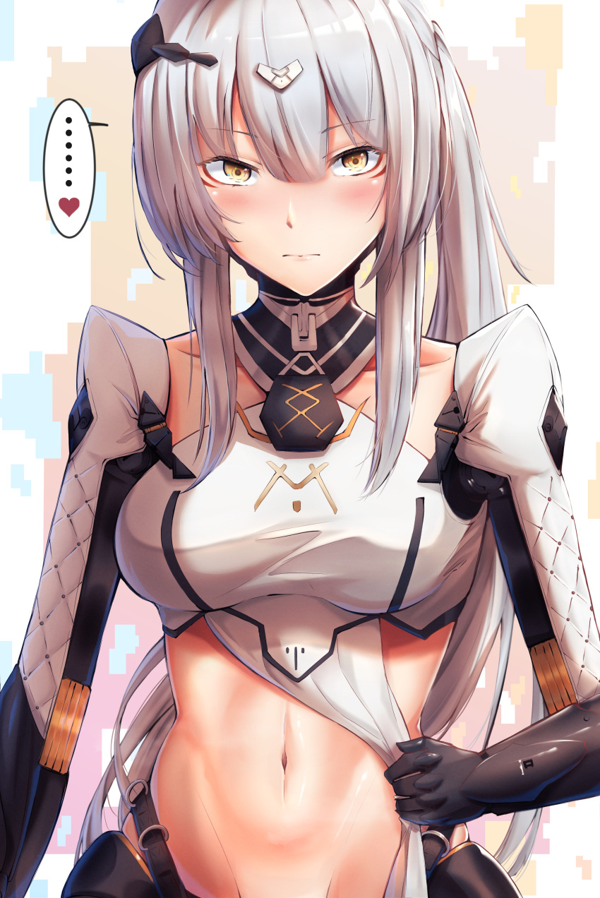 1girl, absurdres, belt, blush, breasts, closed_mouth, girls_frontline, gloves