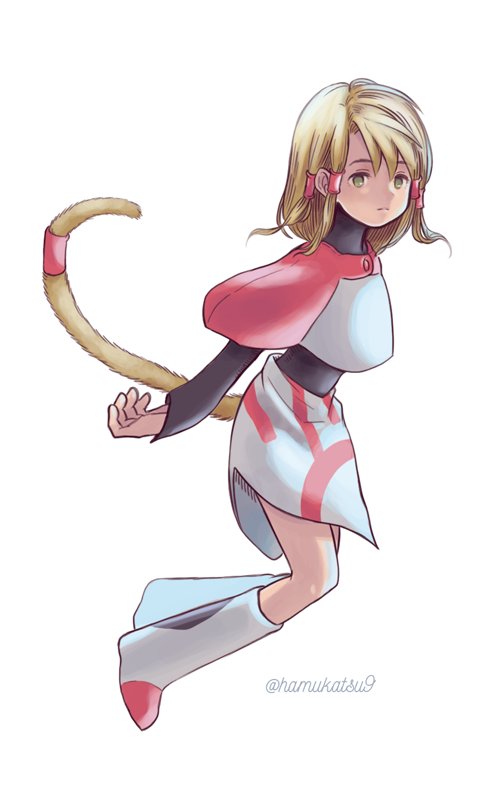 1girl, blonde_hair, closed_mouth, dress, female, final_fantasy, final_fantasy_ix, green_eyes