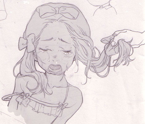 butters_stotch, cry, crying, long_hair, marjorine, ribbon, south_park, trap