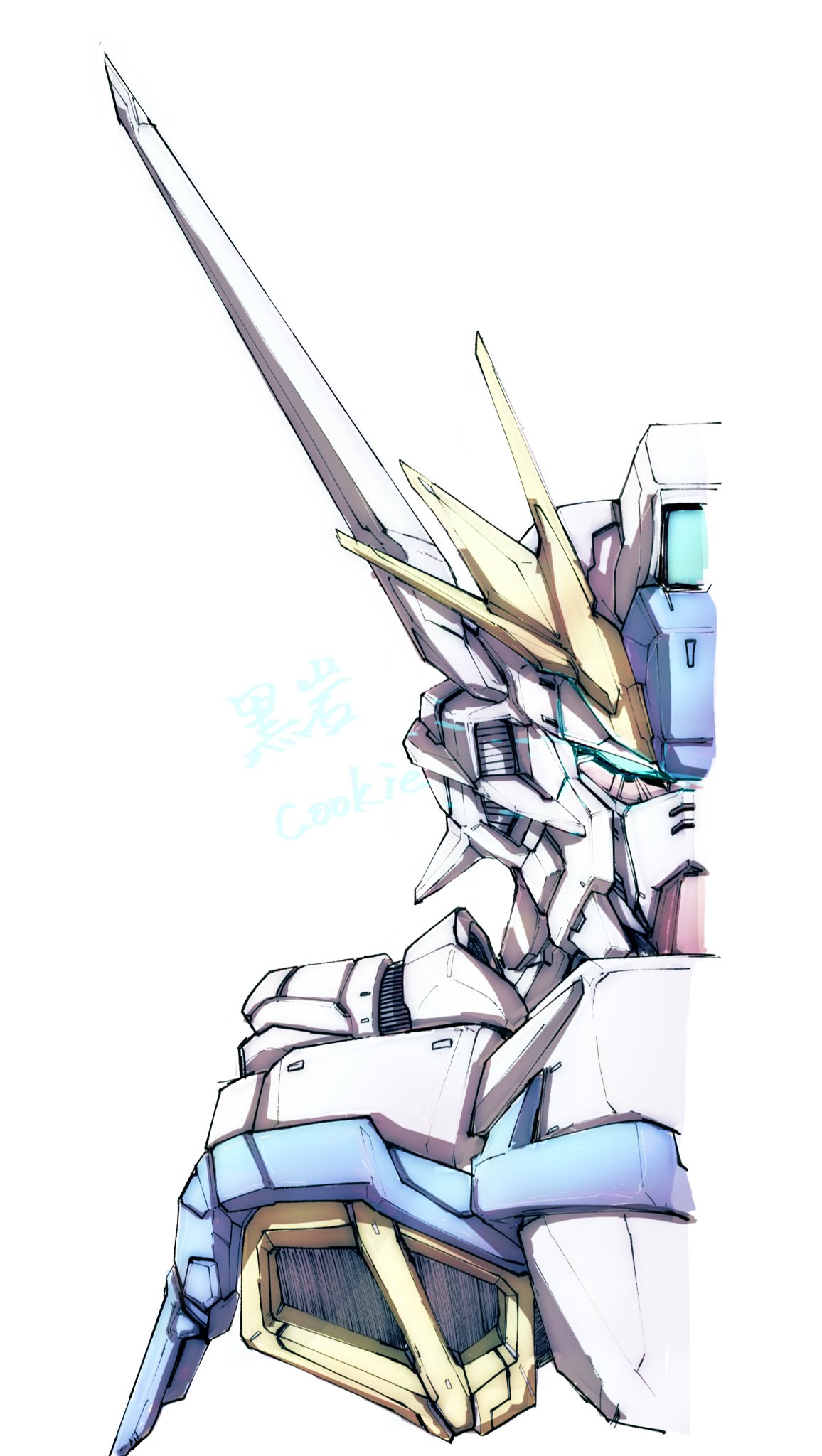 blue_eyes, eclipse_gundam, glowing, glowing_eye, gundam, gundam_seed, gundam_seed_eclipse, highres