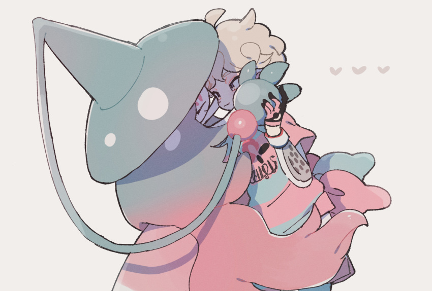 1boy, ^_^, ahoge, bede_(pokemon), blue_headwear, bow, closed_eyes, cowboy_shot