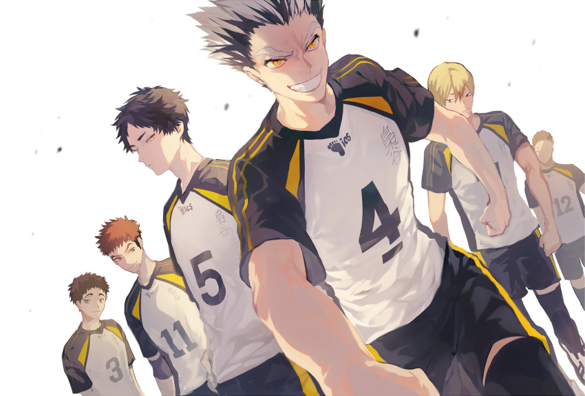 6+boys, akaashi_keiji, black_hair, black_legwear, blonde_hair, bokuto_koutarou, brown_hair, eyebrows