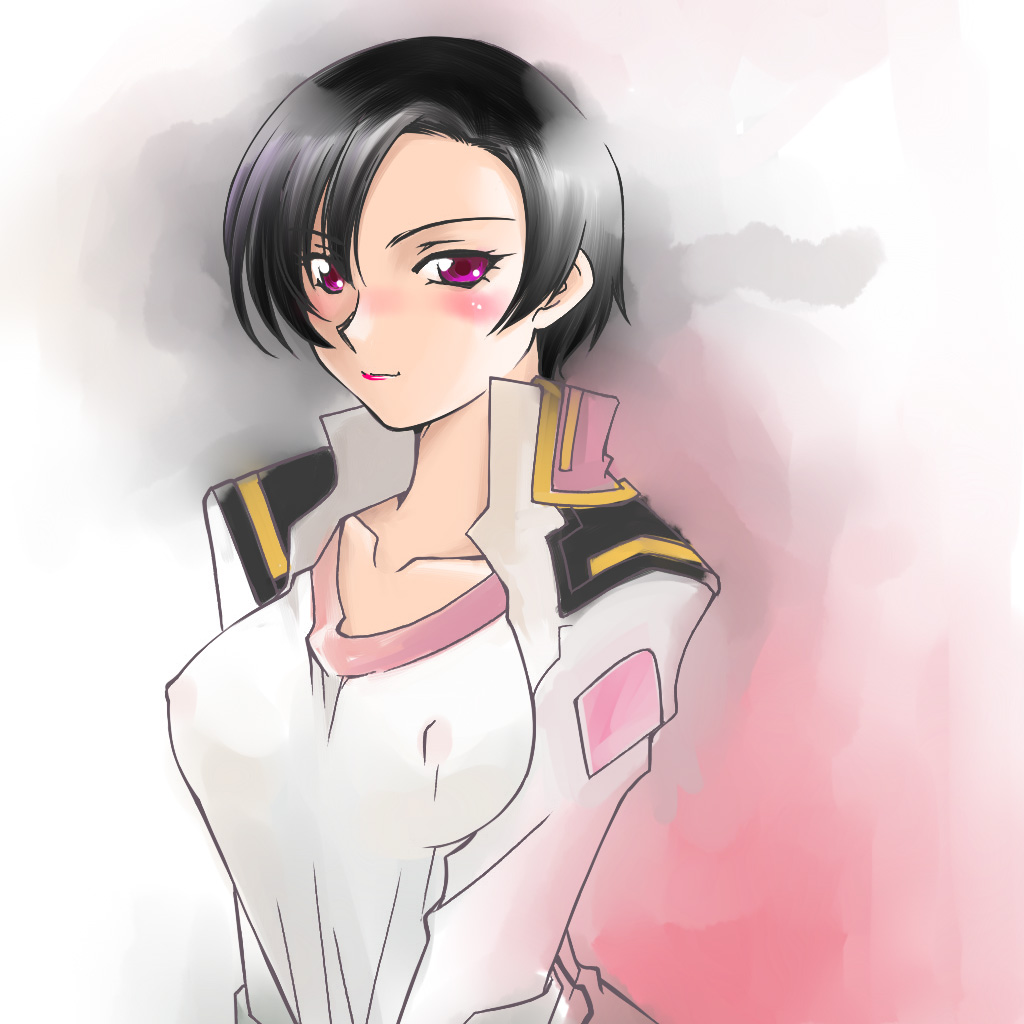 black_hair, blush, breasts, gundam, gundam_seed, gundam_seed_destiny, kazemal, lipstick