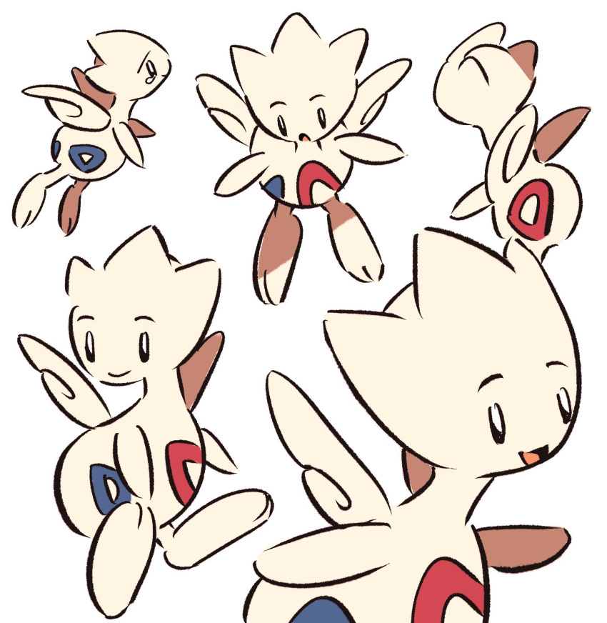 black_eyes, closed_mouth, gen_2_pokemon, highres, looking_to_the_side, multiple_views, no_humans, open_mouth